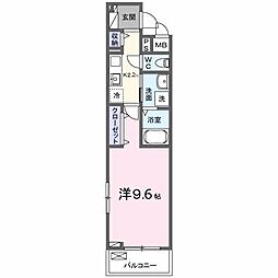 ルーベル桜井 1Kの間取図画像