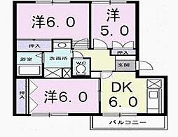ミュゼ上町 3DKの間取図画像