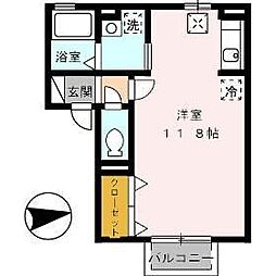 プレジオ2 ワンルームの間取図画像
