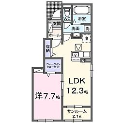 メゾンリアン 1LDKの間取図画像