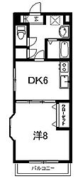 プルミエール 1DKの間取図画像
