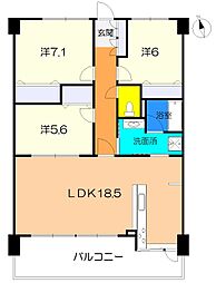 ビウェルフレックス南御座 3LDKの間取図画像