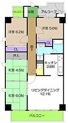 アプリア桟橋 4LDKの間取図画像