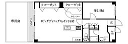 チュリス道後 1LDKの間取図画像