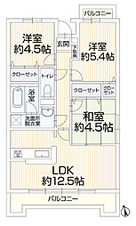 グランコート山越1 3LDKの間取図画像