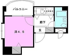 ライオンズマンション宮西壱番館 ワンルームの間取図画像