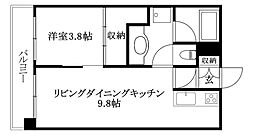 ヴァレーレ喜与町 1LDKの間取図画像