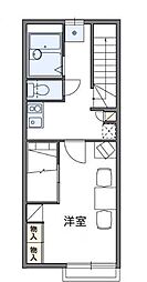 レオパレスパルTKパート1 1Kの間取図画像