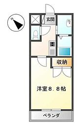 シャインヒルズ豊岡 1Kの間取図画像