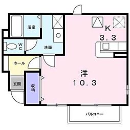 アルカンシェル・庄内1 1Kの間取図画像