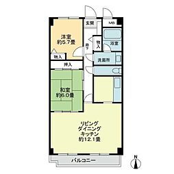 スカール西条 2LDKの間取図画像