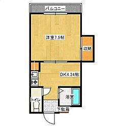 メゾン千 1DKの間取図画像
