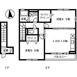 ヴェルドミール 2LDKの間取図画像