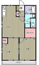 ハイムK&M 2LDKの間取図画像