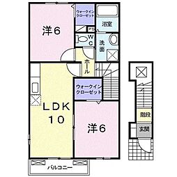 グランすずかぜの丘B 2LDKの間取図画像
