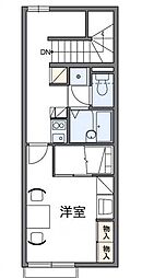 レオパレス垣生 1Kの間取図画像