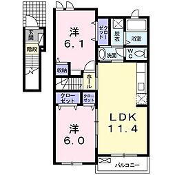 ベル・ヴィオラK3 2LDKの間取図画像