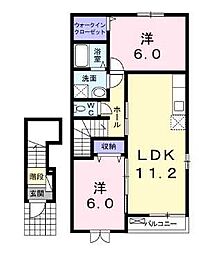 Neo-TownA 2LDKの間取図画像