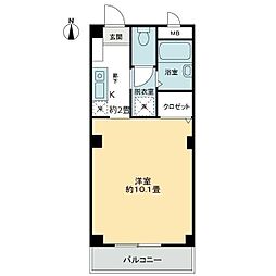 フィネス宮川 1Kの間取図画像