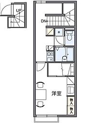 レオパレス星の原 1Kの間取図画像