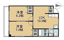 ソシアサニーヒル2 2LDKの間取図画像