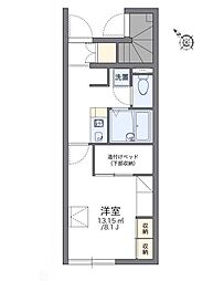 レオパレスラクティ 1Kの間取図画像