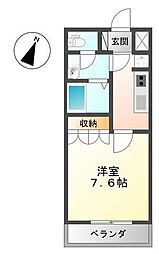 チャームツインズ壱番館 1Kの間取図画像