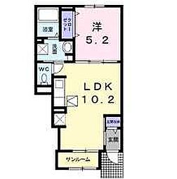 コロレ星原2 1LDKの間取図画像