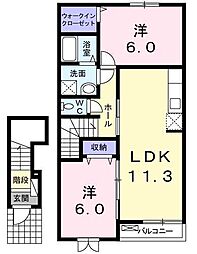 ピコット 2LDKの間取図画像