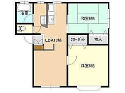 アムールE2 2LDKの間取図画像