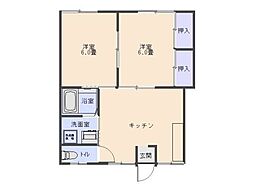 FKメゾン3 2DKの間取図画像