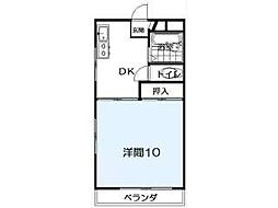 MDマンションB 1DKの間取図画像