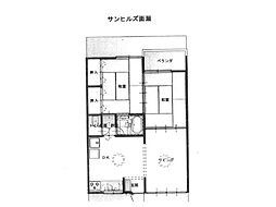 サンヒルズ面瀬 3DKの間取図画像