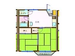 ハイツ北山 2DKの間取図画像