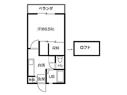 アパートメントラ・ココ 1Kの間取図画像