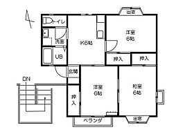 ロイヤルハイツ花巻A 3DKの間取図画像
