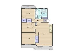 第3エヌ・ケイハウス並木 2SLDKの間取図画像