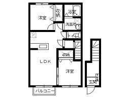 モーニンググローリー 2LDKの間取図画像