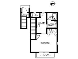 SOLEIL桜町 1Kの間取図画像