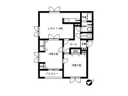 コート・フィオーレC 2LDKの間取図画像