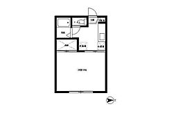 ブルージュ 1Kの間取図画像