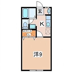ハイツグリーングラスC 1Kの間取図画像