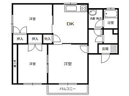 ベスト・ライフA 3DKの間取図画像
