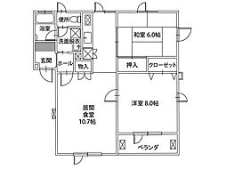 ハイツ'01 2LDKの間取図画像