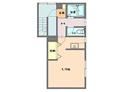 Fハイツ ワンルームの間取図画像