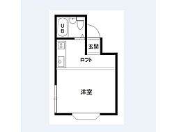 きくちはいつ ワンルームの間取図画像