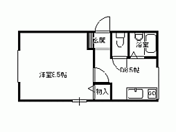 シティハイムフィオーレ 1Kの間取図画像