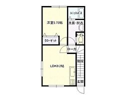 プレステージB 1LDKの間取図画像