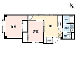 プレスティージ保戸野 2DKの間取図画像