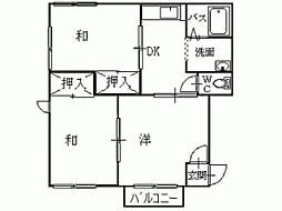 ドミール蘭A 3DKの間取図画像